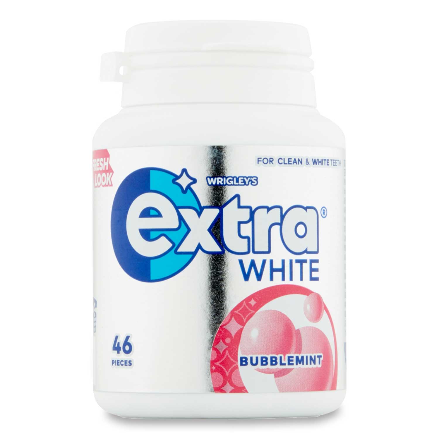 White Bubblemint Sugarfree Chewing Gum Bottle 64g Extra