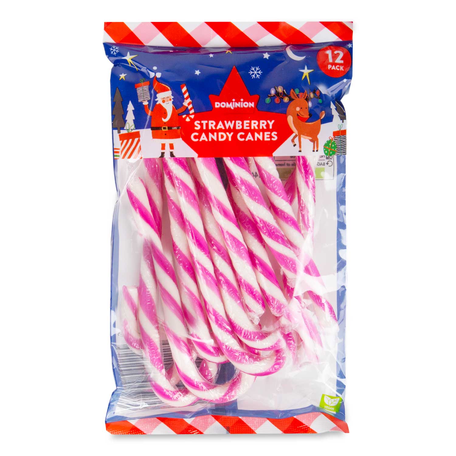 12 Strawberry Candy Canes 144g Dominion | ALDI.IE