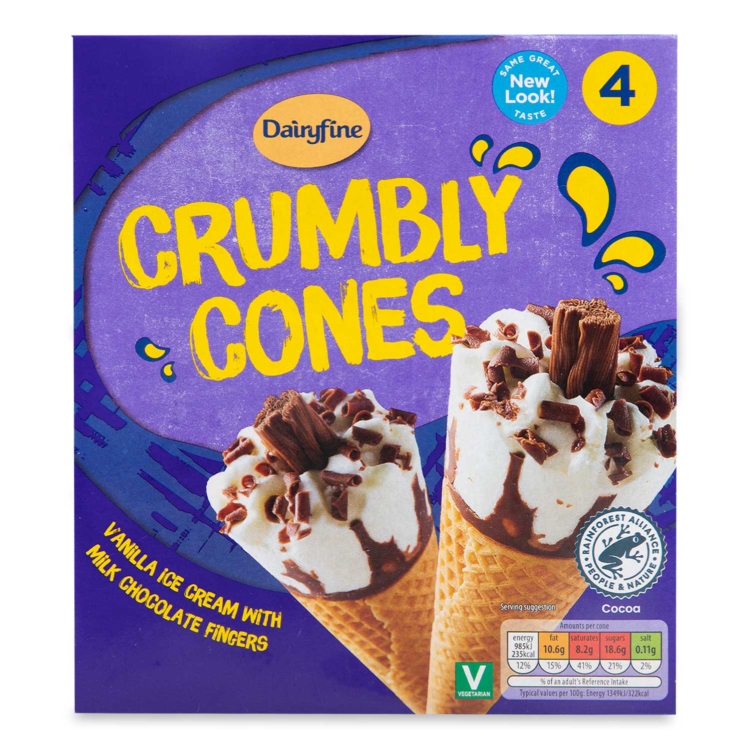 Crumbly Cones 4x73g 4x125ml Dairyfine