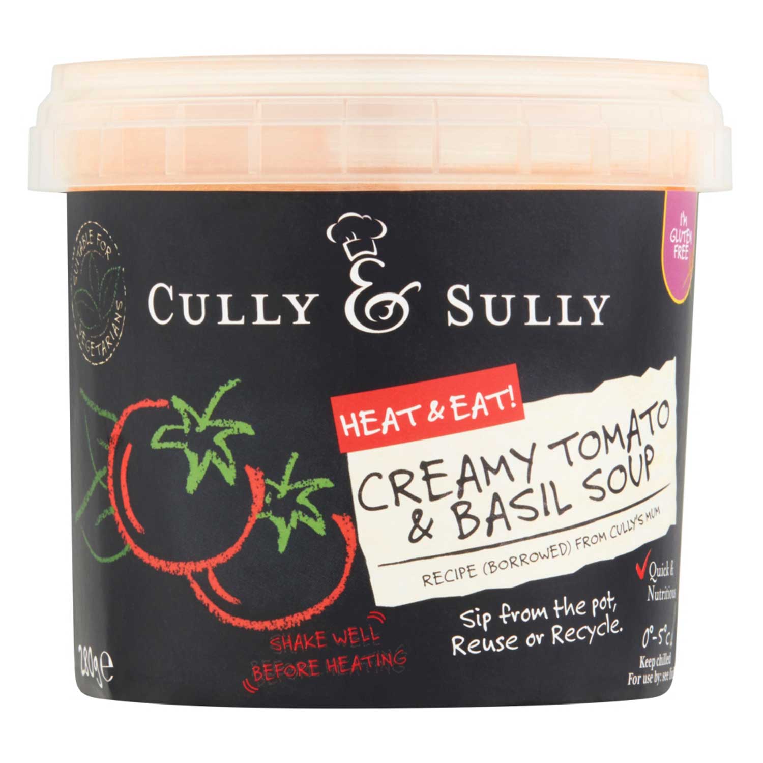 Creamy Tomato & Basil Soup 280g Cully & Sully