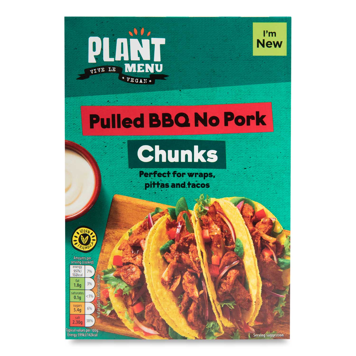 Pulled BBQ No Pork Chunks 280g Plant Menu