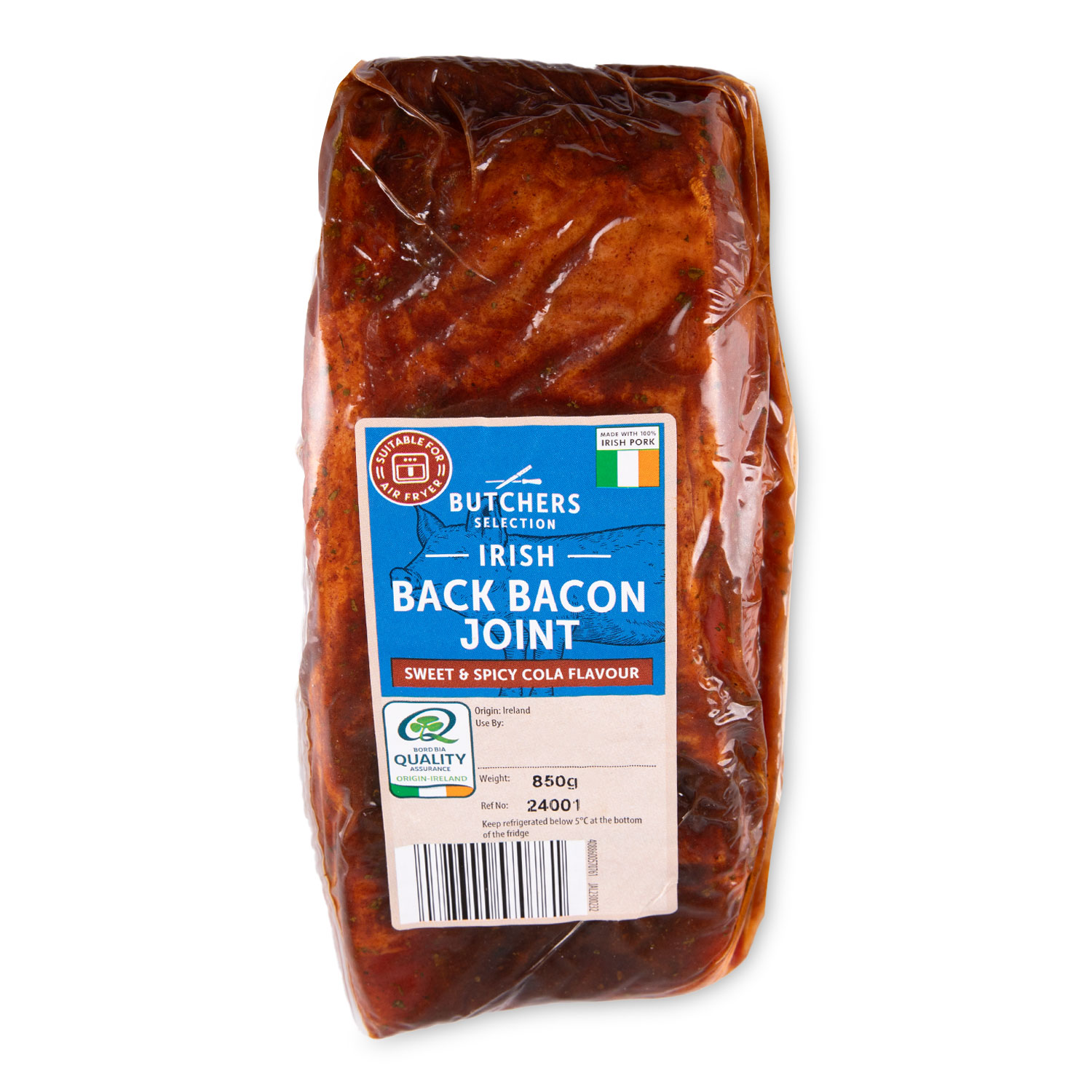 Irish Back Bacon Joint With A Sweet & Spicy Cola Flavour 850g Butcher's ...