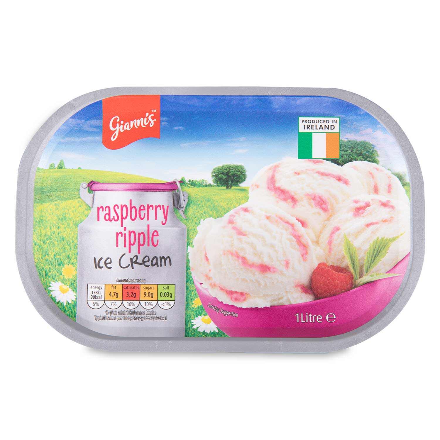 Raspberry Ripple Ice Cream 1l Gianni's | ALDI.IE