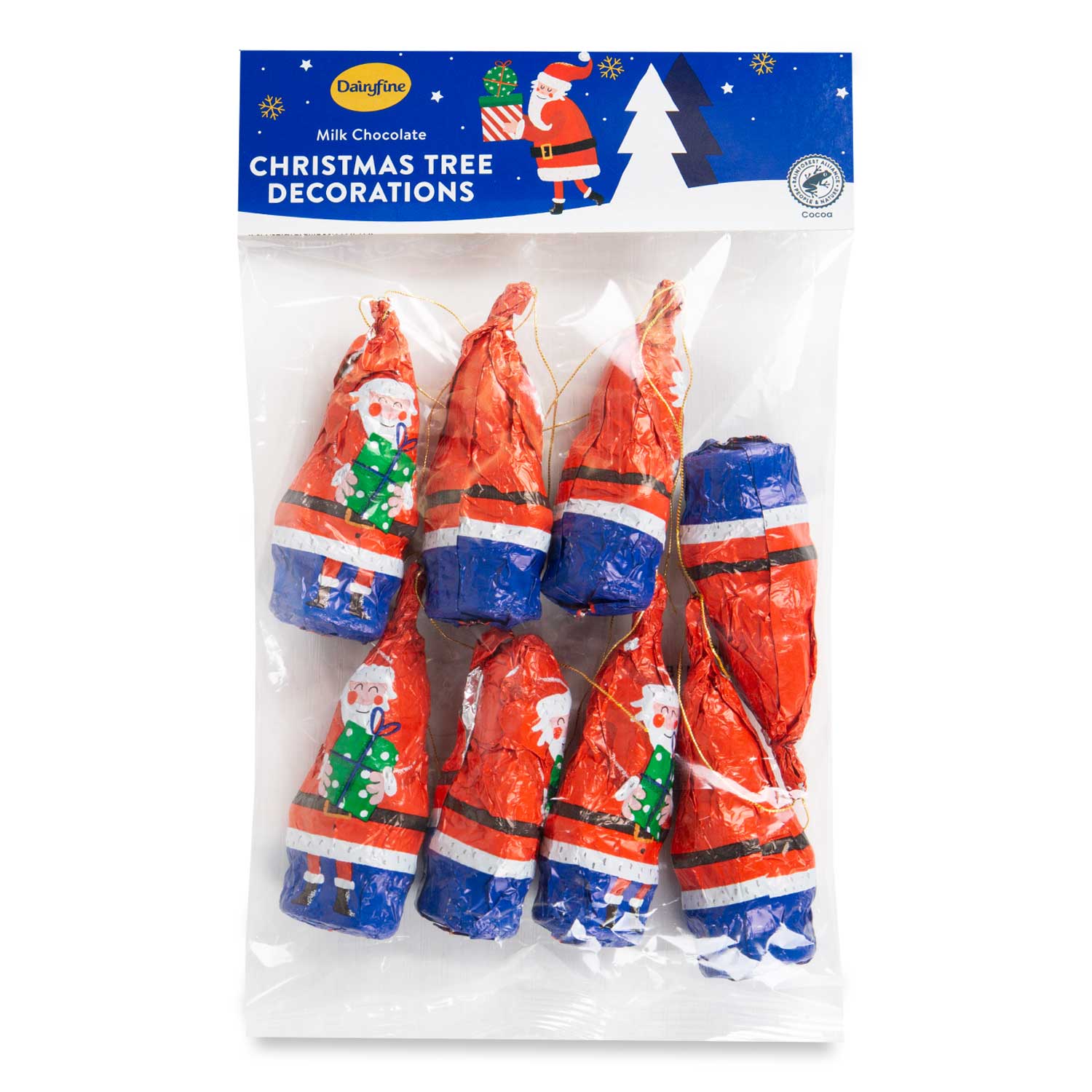 Milk Chocolate Santa Christmas Tree Decorations 100g Dairyfine