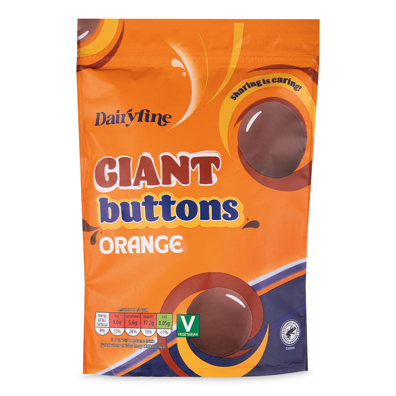 Giant Chocolate Buttons Orange 120g Dairyfine