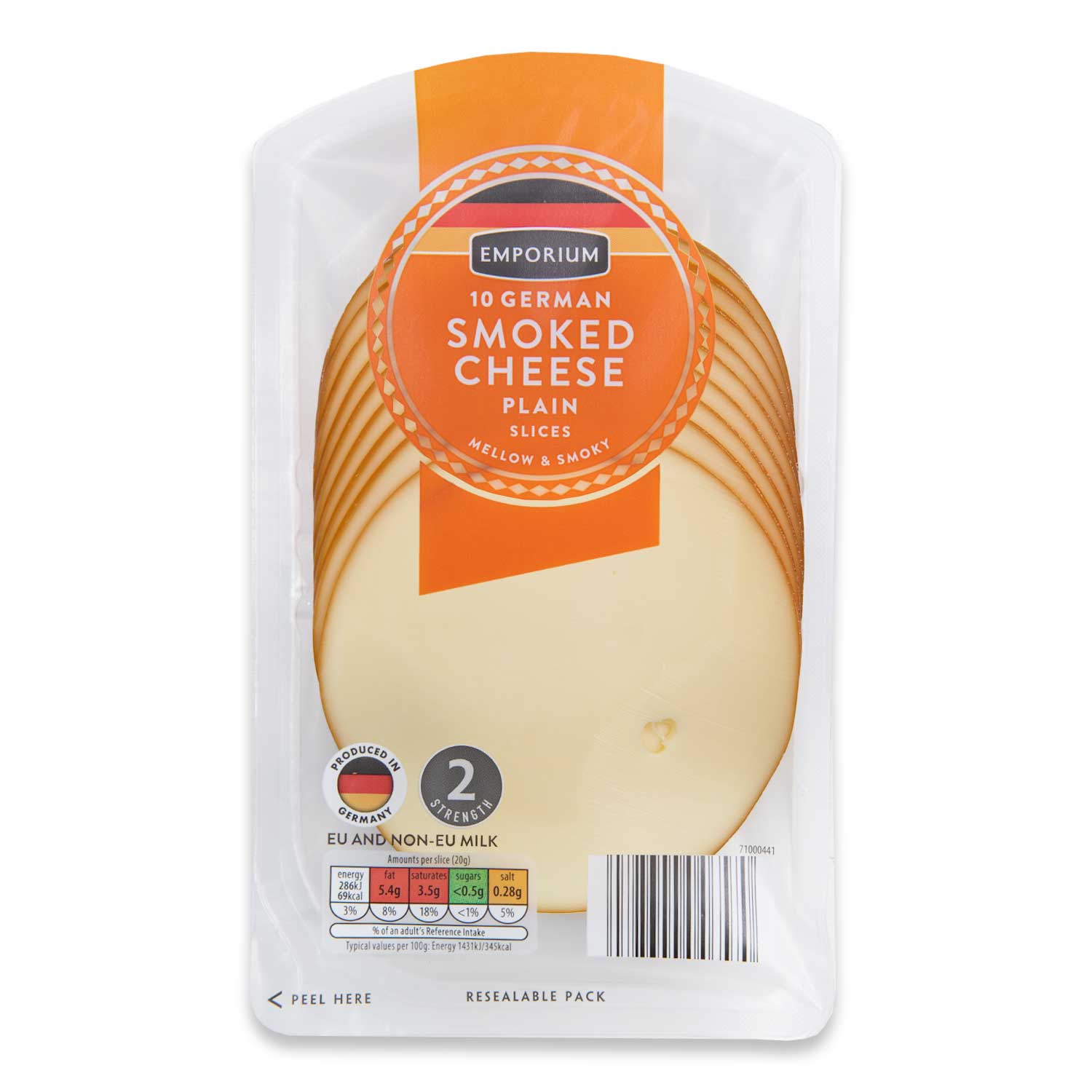 German Smoked Plain Cheese Slices 200g 10 Pack Emporium | ALDI.IE