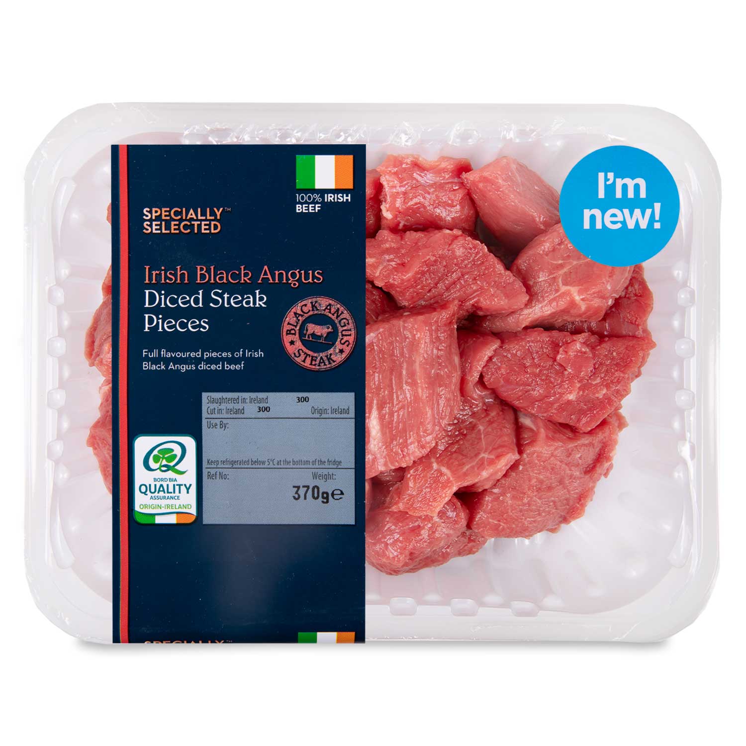 Irish Black Angus Diced Steak Pieces 370g Specially Selected