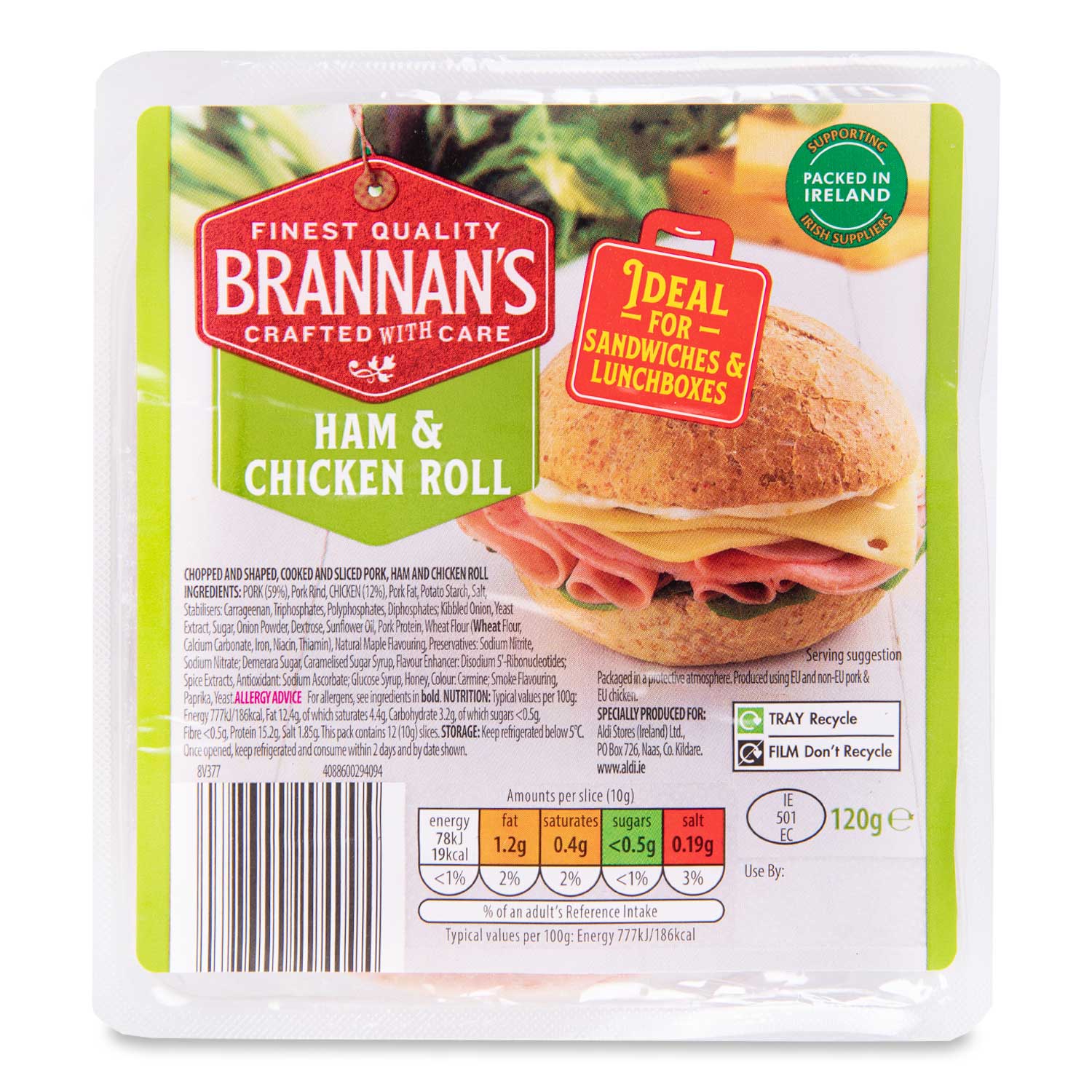 Ham & Chicken Roll 120g Brannan's