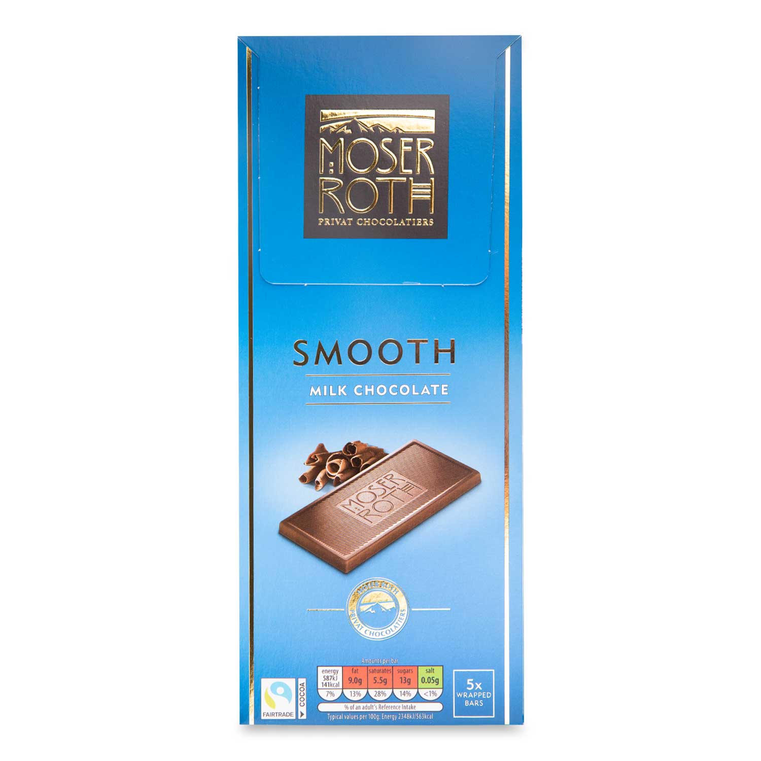 Smooth Milk Chocolate 5x25g Moser Roth