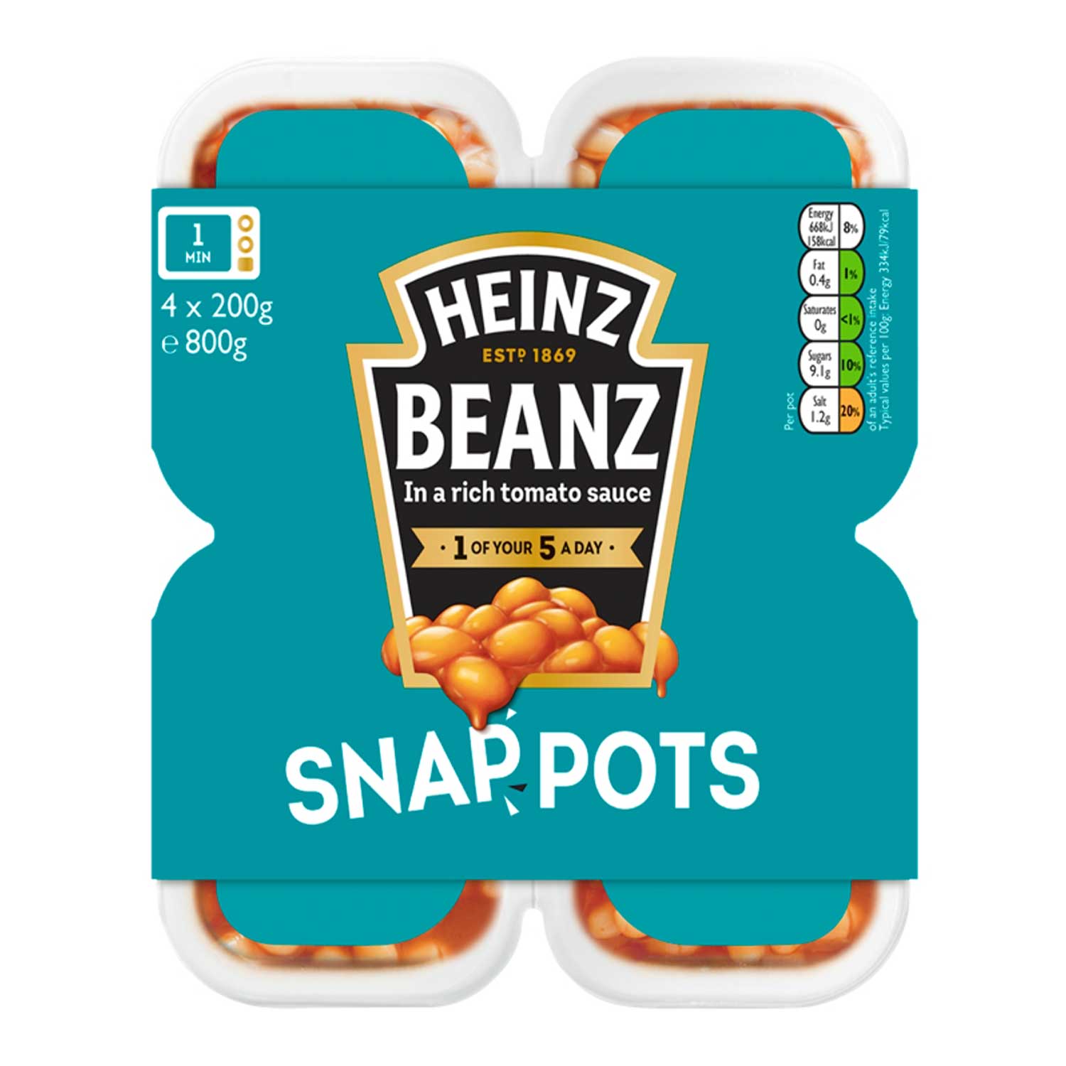 Baked Beanz Snap Pots 4x200g Heinz ALDI.IE