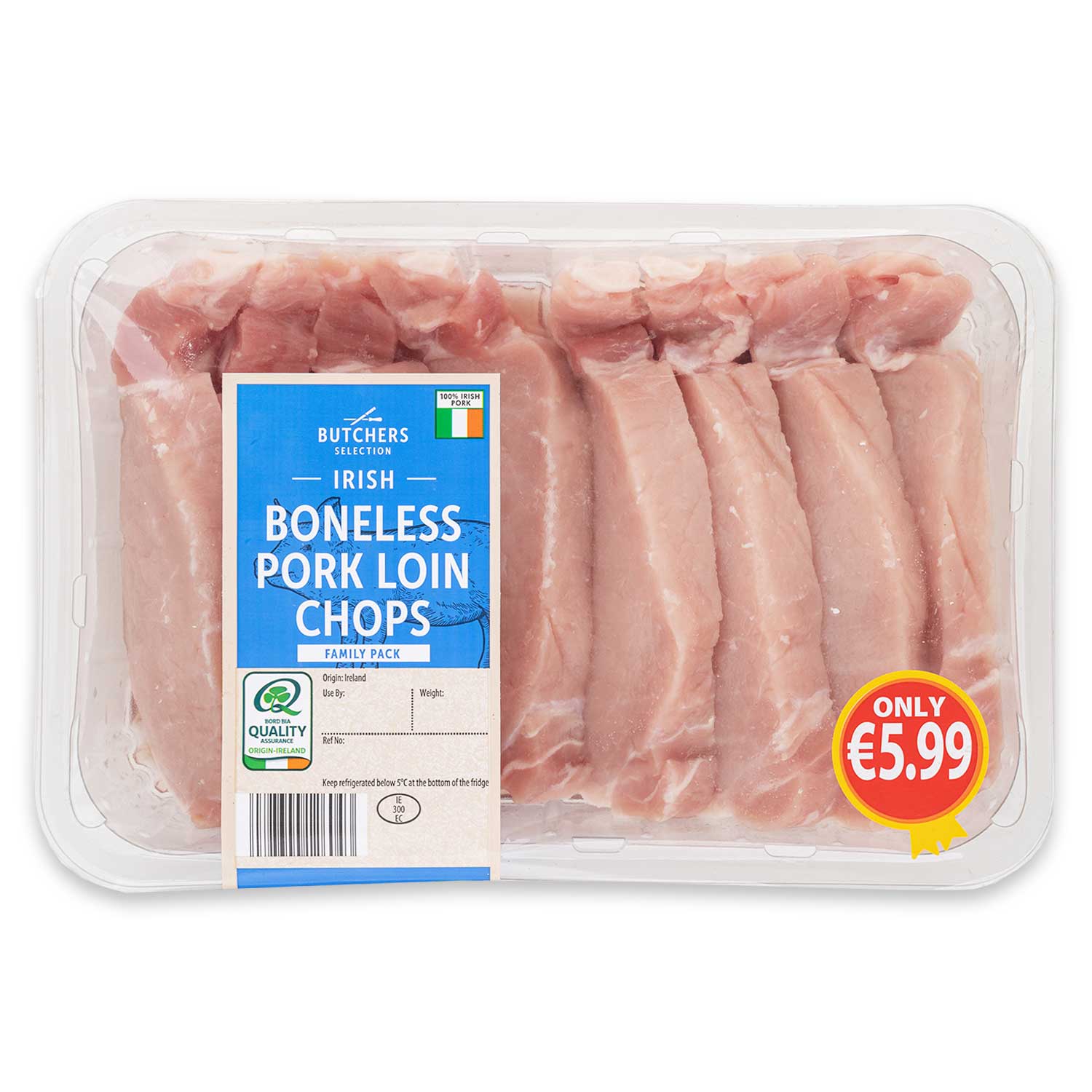 Irish Boneless Pork Loin Chops 1 05kg Butchers Selection Aldi Ie