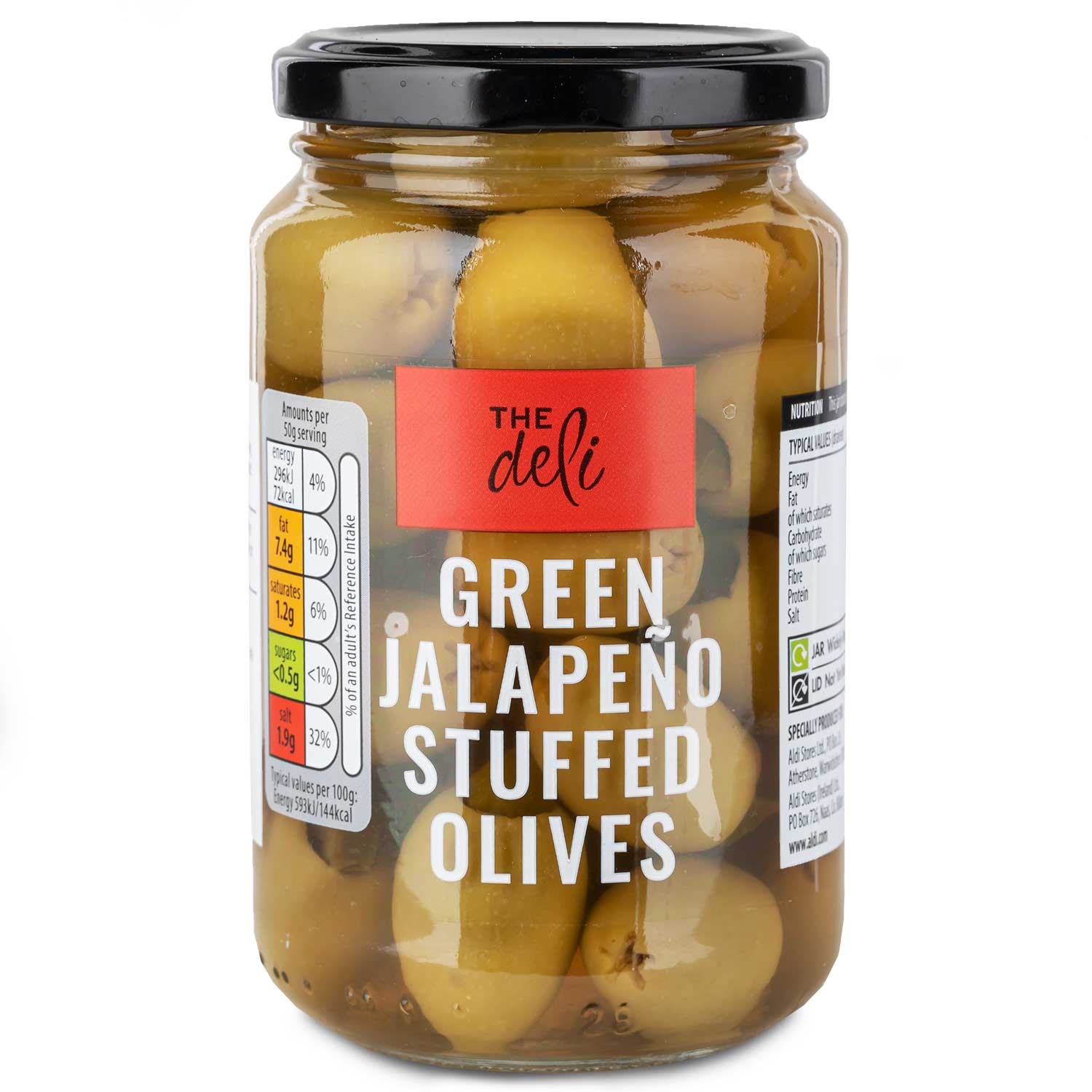 Green Jalapeño Stuffed Olives 350g The Deli