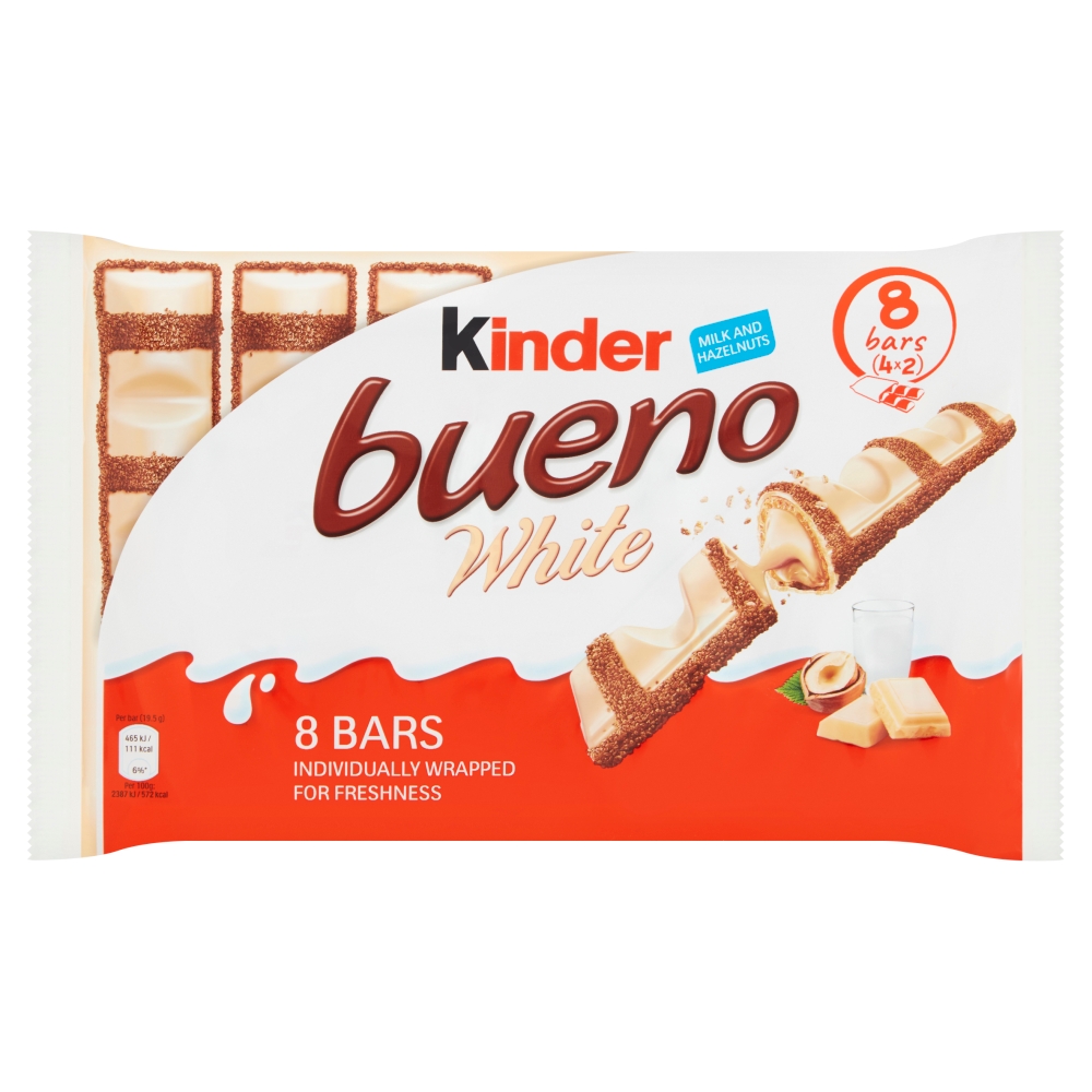 Bueno White Milk And Hazelnuts Bars (156g) 4 X 39g Kinder | ALDI.IE