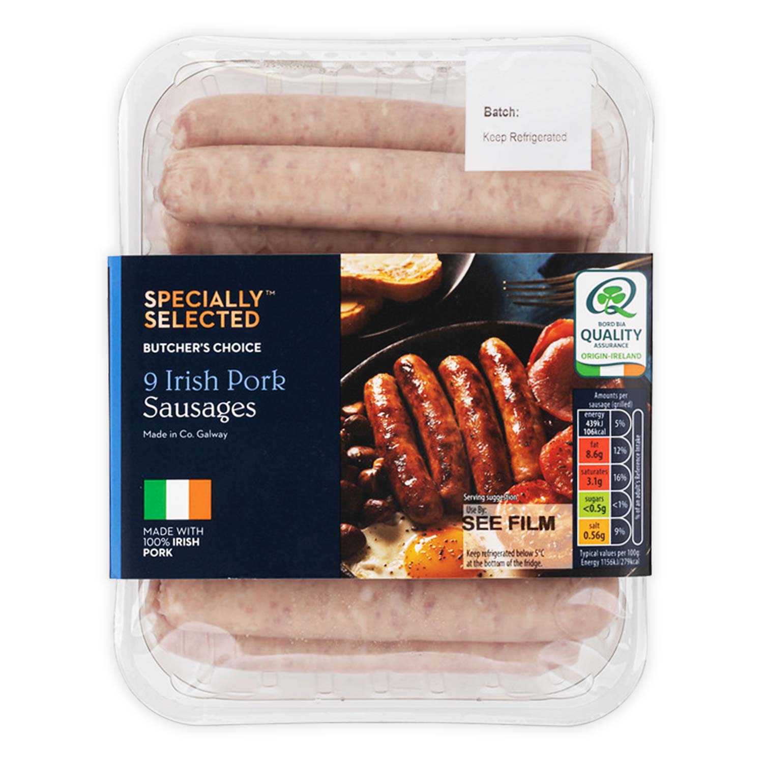 Butcher's Choice Irish Pork Sausages 380g 9 Pack Specially Selected 