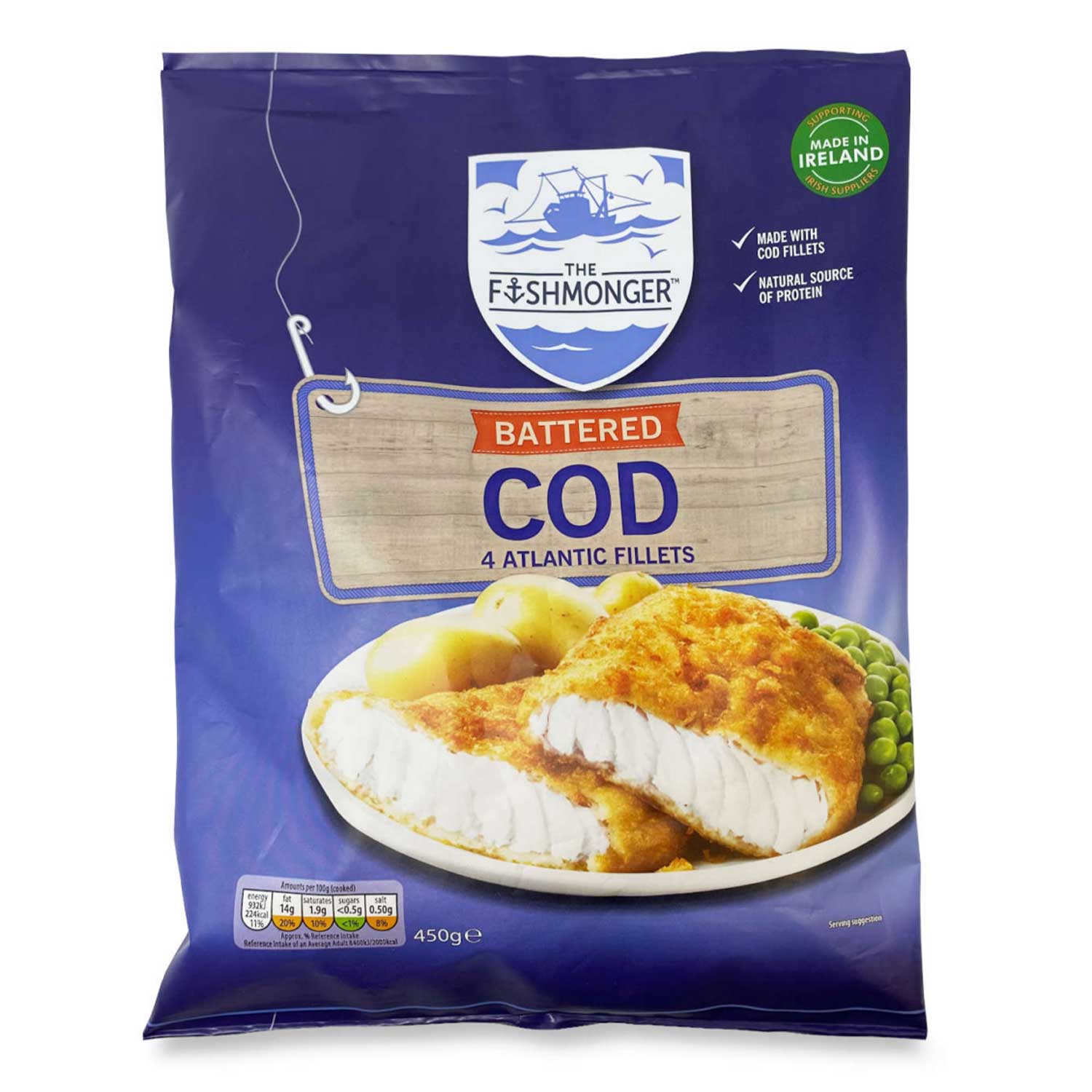 Battered Cod 450g The Fishmonger 