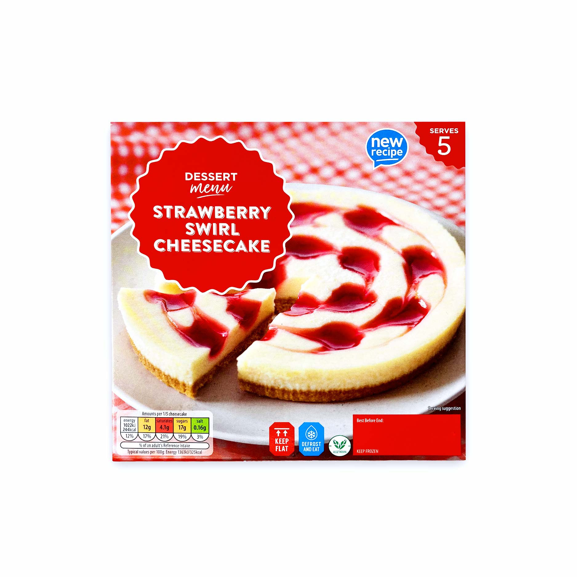 Dessert Menu Strawberry Swirl Cheesecake 375g | ALDI