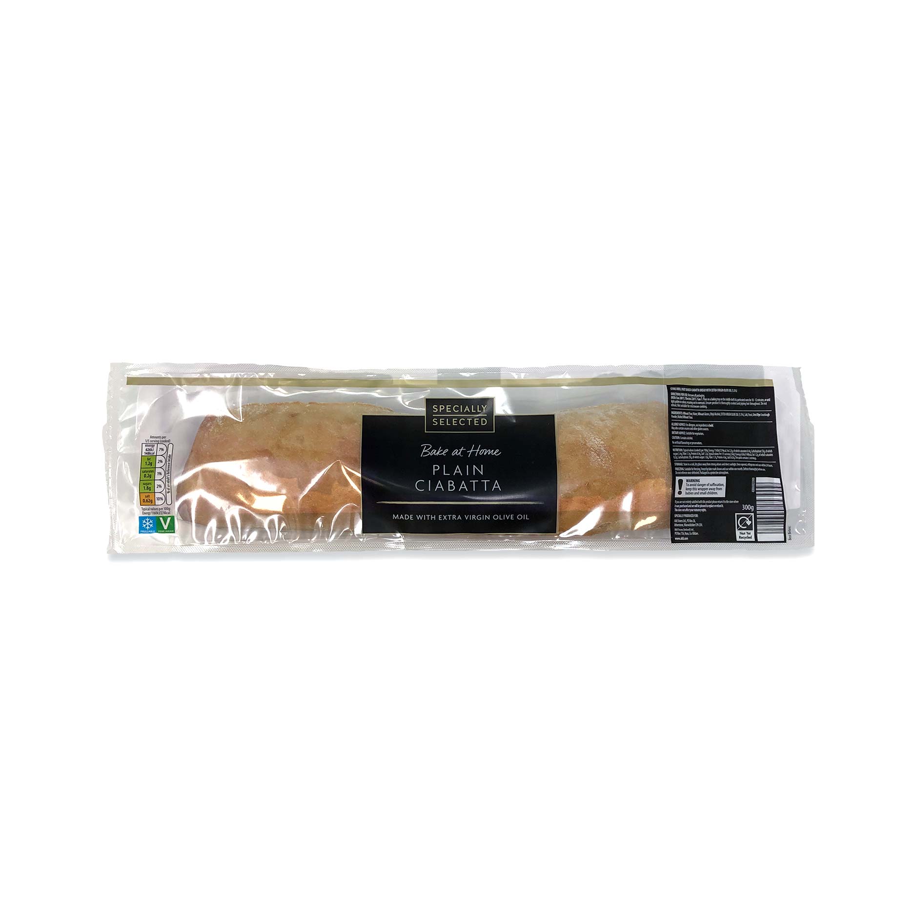 Specially Selected Bake At Home Plain Ciabatta 300g Aldi