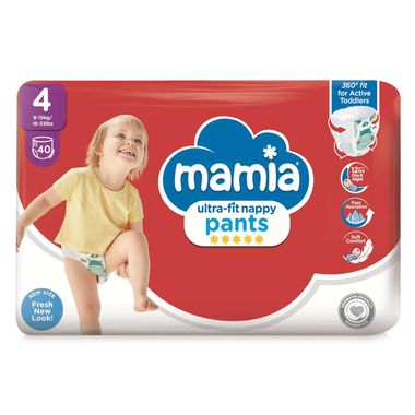 Mamia Ultra-fit Nappy Pants 40 Pack/Size 4