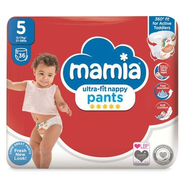 Mamia Ultra-fit Nappy Pants 36 Pack/Size 5