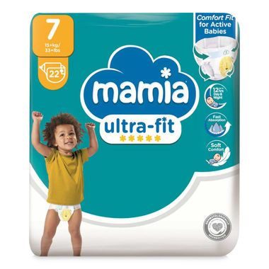 Mamia Nappies Ultra Dry Air System 22 Pack/Size 7 (XXL)