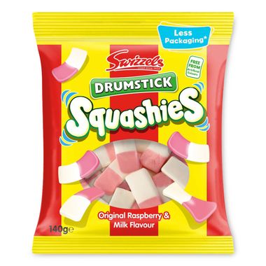 Swizzels Squashies Drumstick Original Raspberry & Milk Flavour 140g