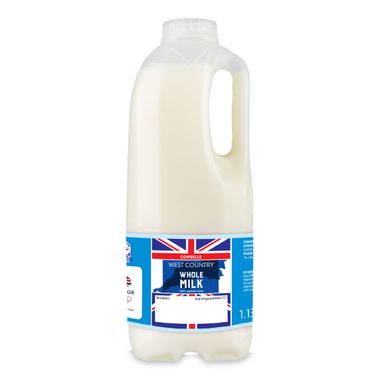 Cowbelle West Country Whole Milk 2 Pints/1.136l