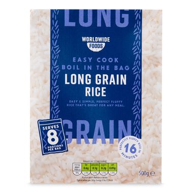 Worldwide Foods Boil In Bag Long Grain Rice 500g