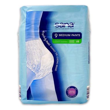 Sana Medium Pants For Heavy Bladder Weakness 9 Pack