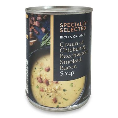 Specially Selected Cream Of Chicken & Beechwood Smoked Bacon Soup 380g