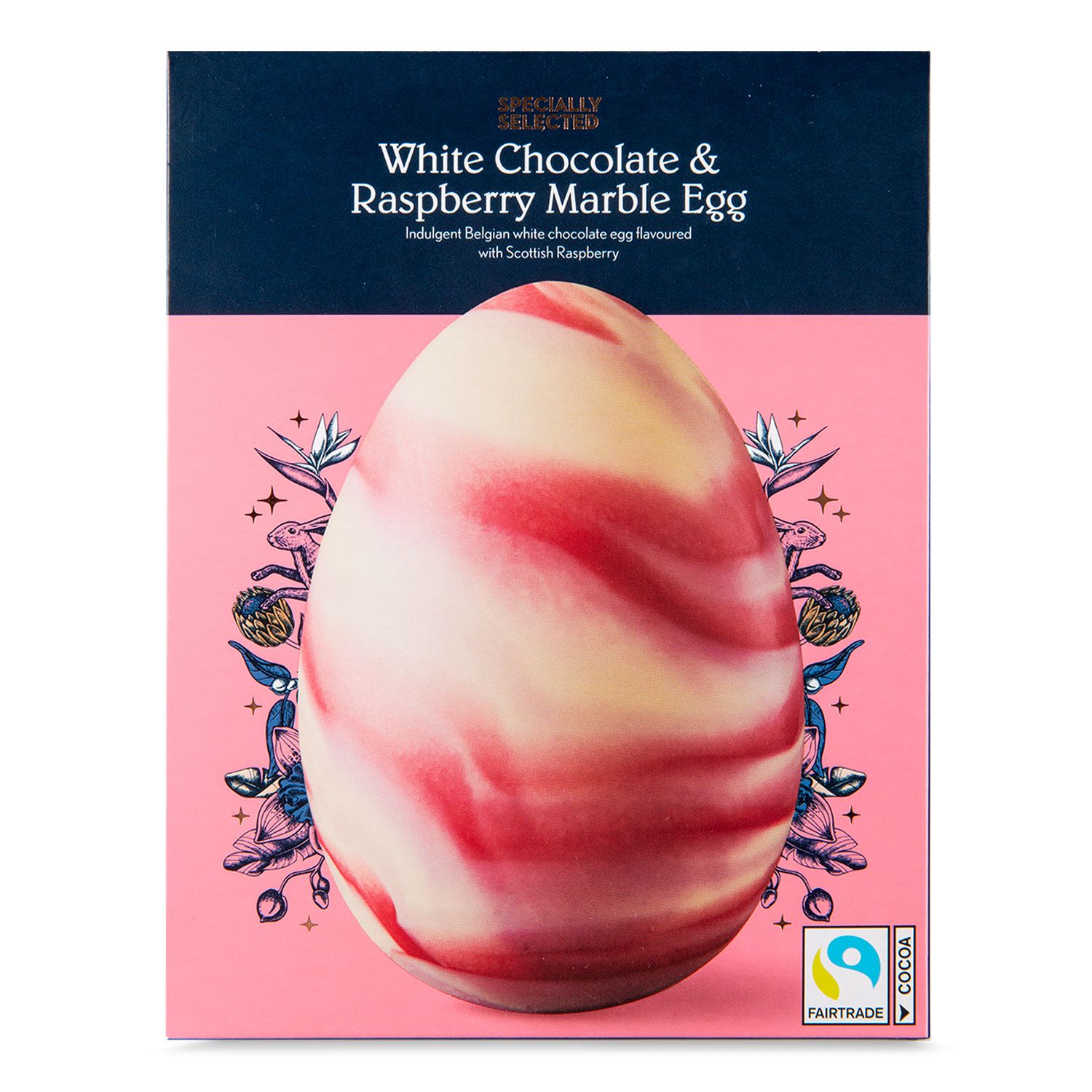 Specially Selected White Chocolate & Raspberry Marble Egg 240g