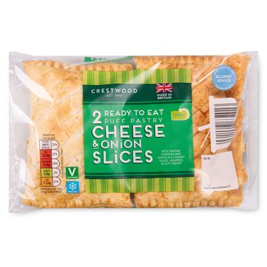 Crestwood Ready To Eat Puff Pastry Cheese & Onion Slices 300g/2 Pack