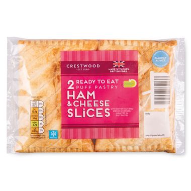 Crestwood Ready To Eat Puff Pastry Ham & Cheese Slices 300g/2 Pack