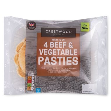 Crestwood Beef & Vegetable Pasties 520g/4 Pack