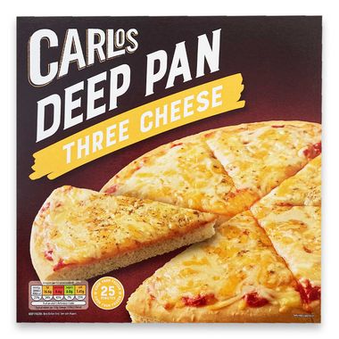 Carlos Deep Pan Three Cheese Pizza 385g