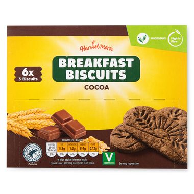 Harvest Morn Cocoa Breakfast Biscuits 225g/6 Pack