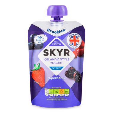 Brooklea Skyr Fat Free Icelandic Style Superberry Yogurt 150g