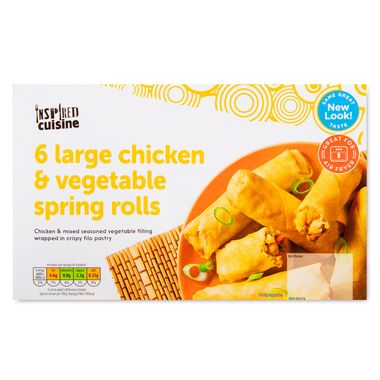 Inspired Cuisine Large Chicken & Vegetable Spring Rolls 360g/6 Pack