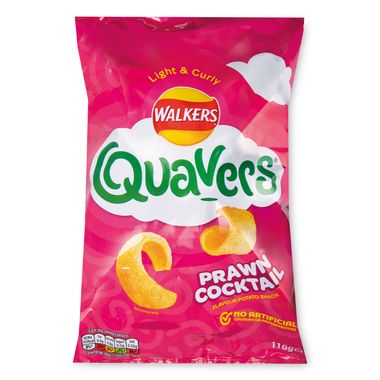 Walkers Quavers Prawn Cocktail Sharing Snacks Crisps 116g