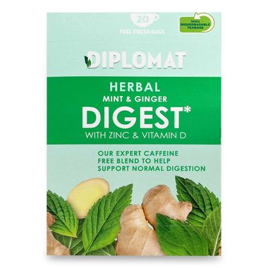 Diplomat Herbal Mint & Ginger Digest With Zinc & Vitamin D 40g