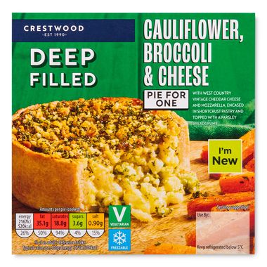 Crestwood Cauliflower, Broccoli & Cheese Pie For One 170g