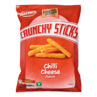 Snackrite Chilli Cheese Flavour Crunchy Sticks 125g