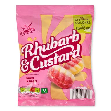 Dominion Rhubarb & Custard Sweets 200g