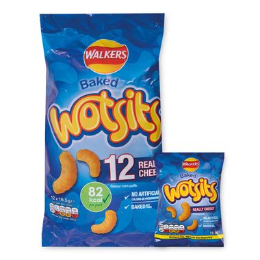 Walkers Wotsits Really Cheesy Multipack Snacks Crisps 12 X 16.5g