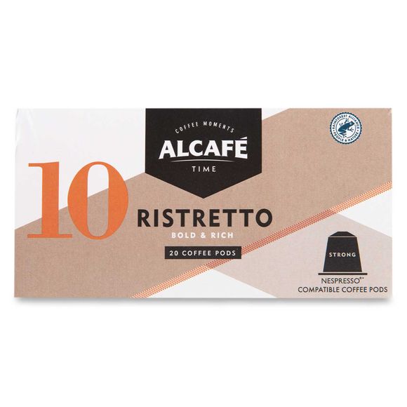 Alcafé Ristretto 20 Bold & Rich Coffee Pods 20x5g ALDI