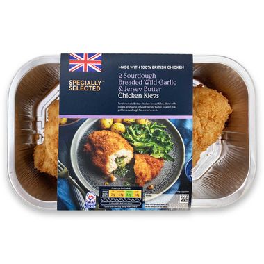 Specially Selected Sourdough Breaded Wild Garlic & Jersey Butter Chicken Kievs 375g/2 Pack