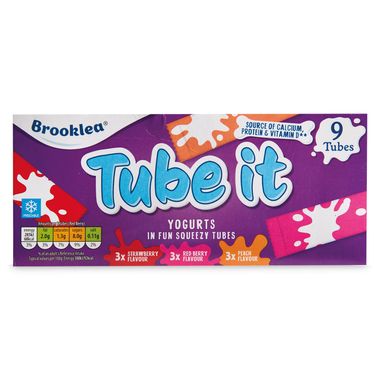 Brooklea Tube It Strawberry, Peach & Red Berry Flavour Yoghurts 9x37g