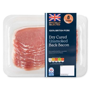 Specially Selected Dry Cured Unsmoked Back Bacon 240g