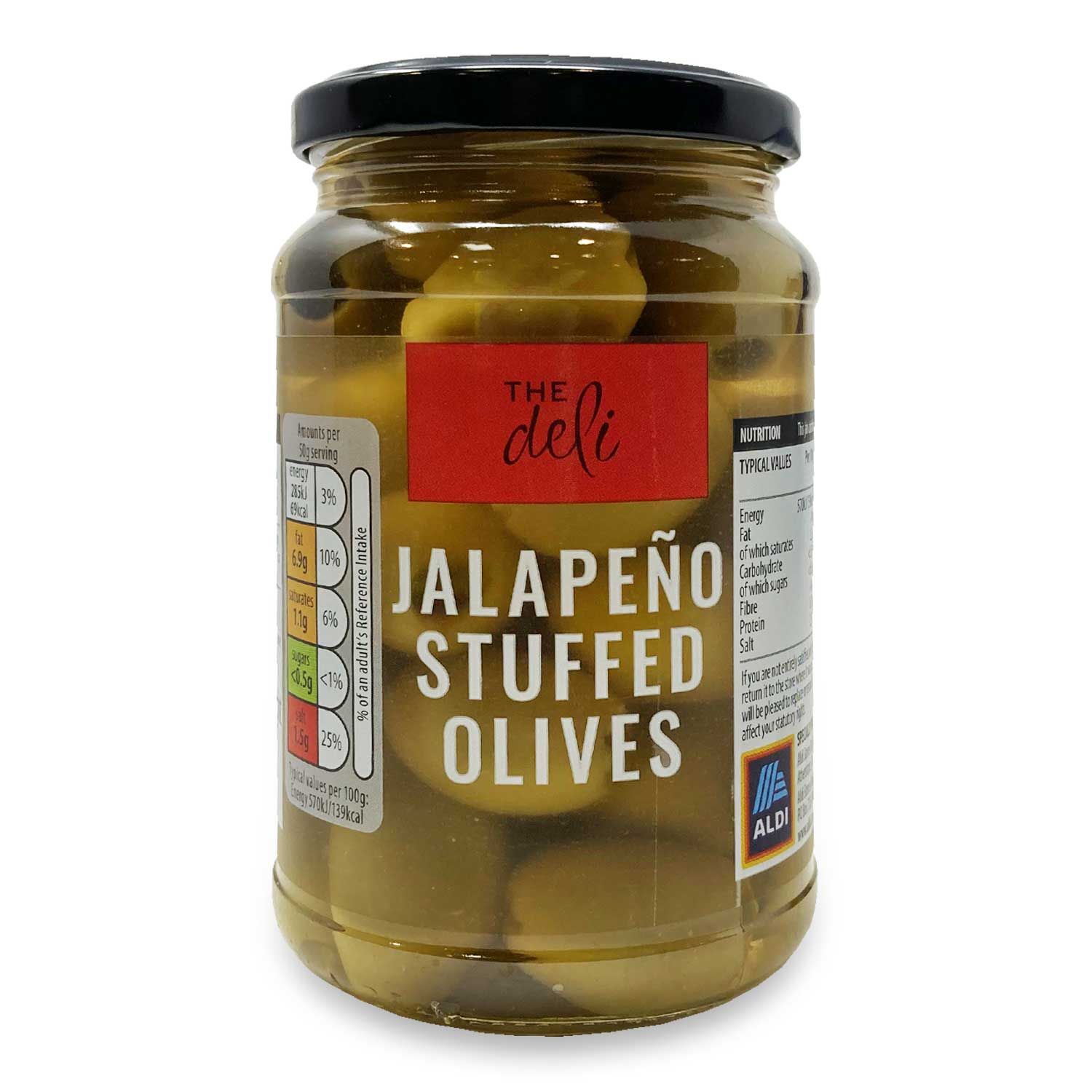 The Deli Jalapeño Stuffed Olives 350g (200g Drained) ALDI