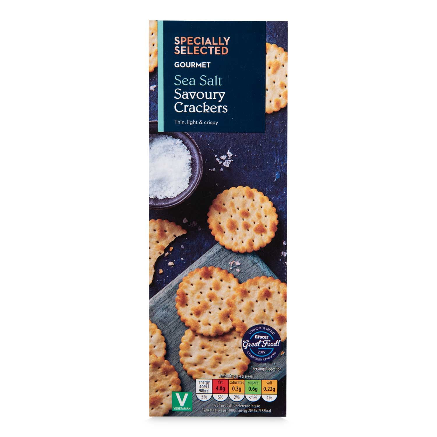 Specially Selected Gourmet Sea Salt Savoury Crackers 185g ALDI