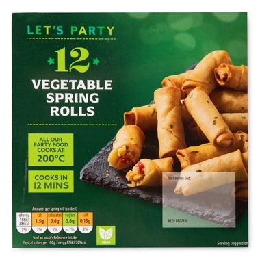 Let's Party Vegetable Spring Rolls 216g/12 Pack